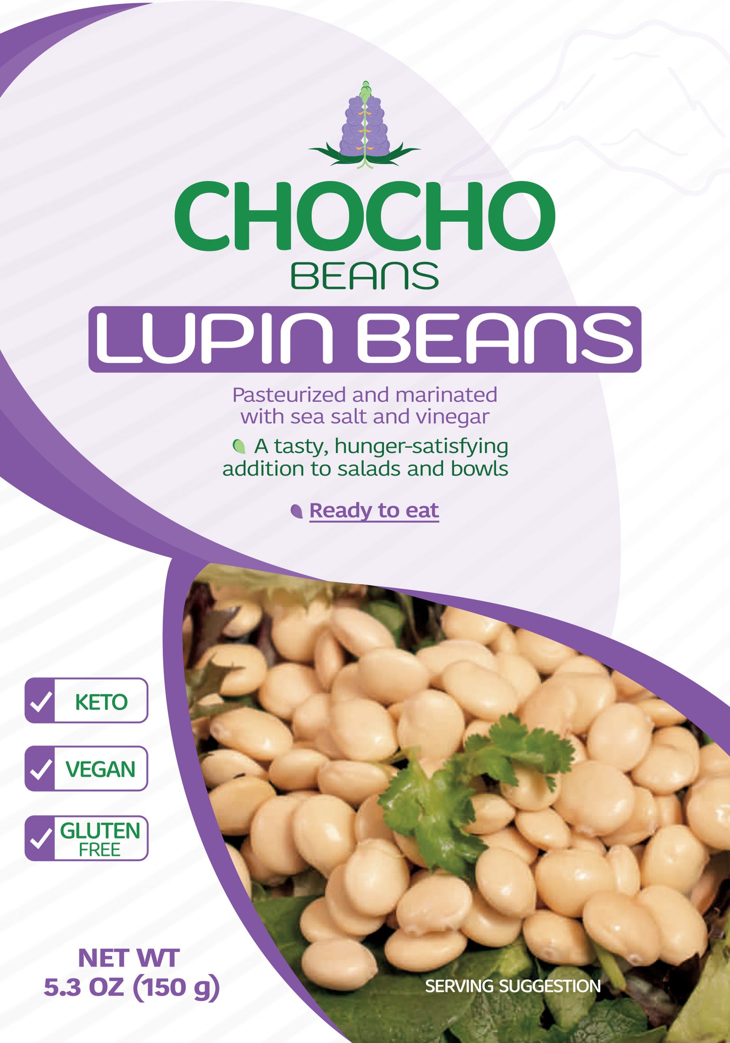 Lupin beans (4x 5.3oz pouches)